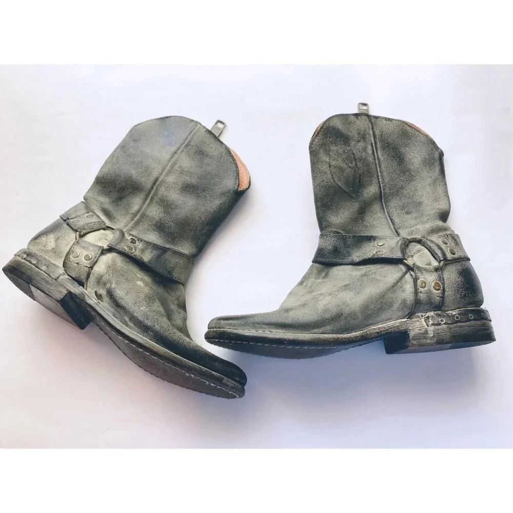 Bed Stu Cobbler Series Distressed Harness Boots